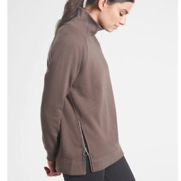ATHLETA Cozy Karma Side Zip Funnel Neck Brown Size XS - Picture 5 of 8